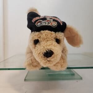 Harley Davidson stuf"14fed dog with bandana